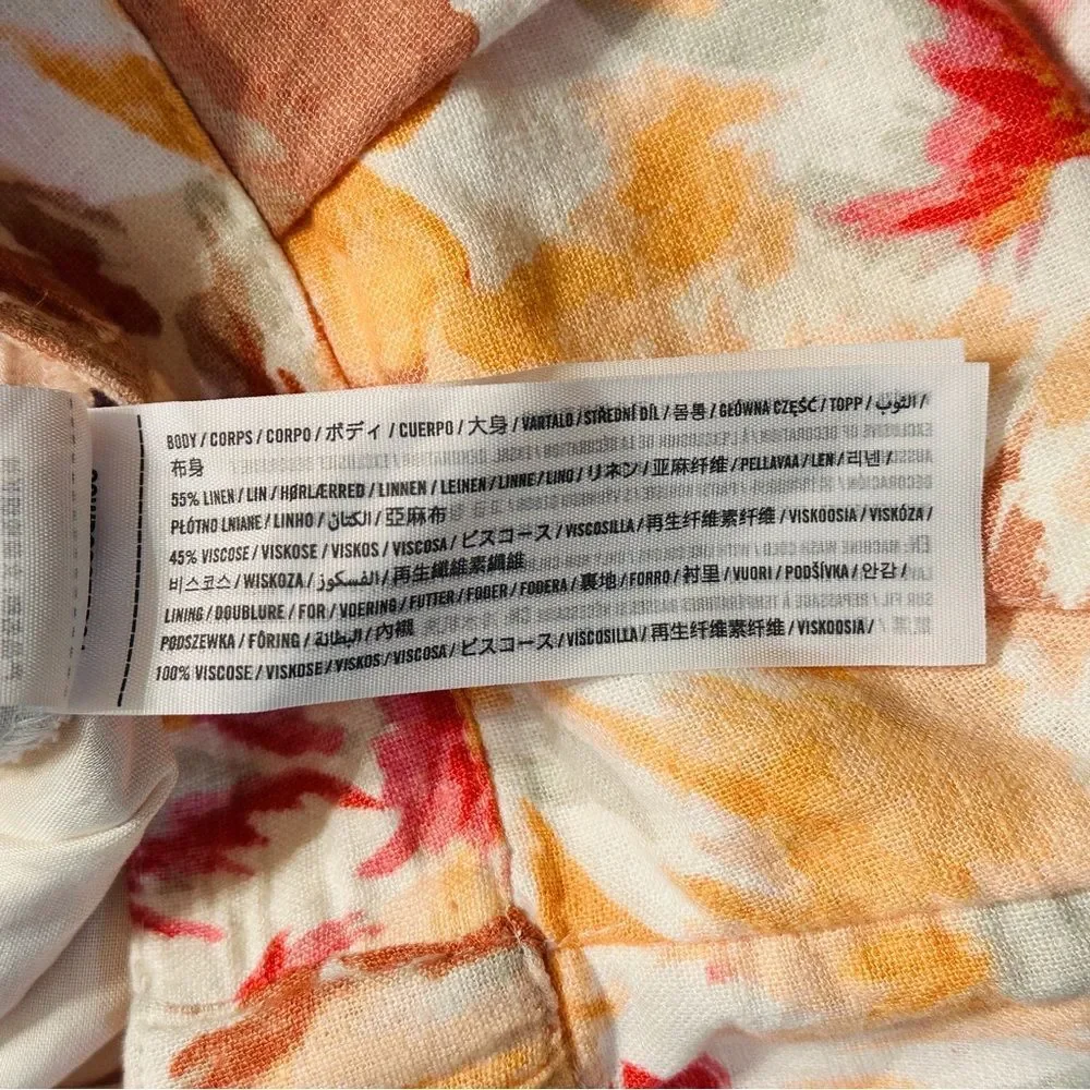 Abercrombie & Fitch Wide Leg Linen Blend Floral Pants Size XS - Picture 7 of 7